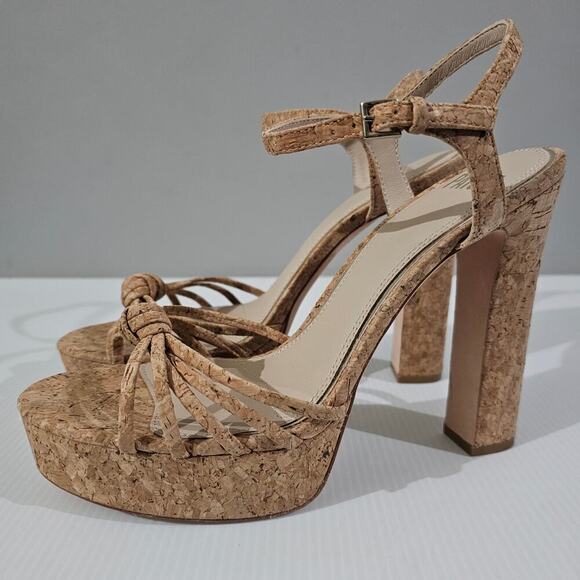 NEW Paige Candice Platform Womens Size 10 Cork Sandal Strappy Block High Heel - Picture 13 of 13